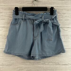 Kancan Light Blue Paperbag High Rise Shorts Size S